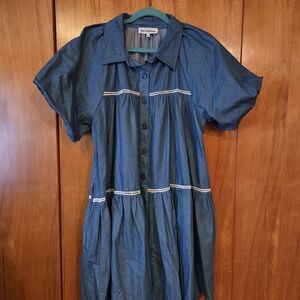 En Saison Denim Blue Swing Dress